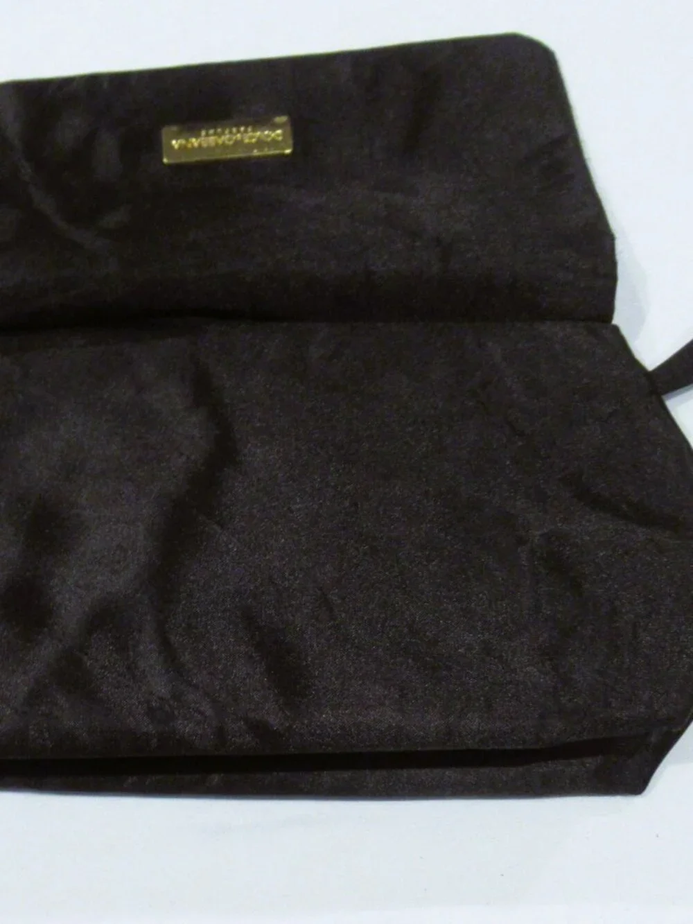 Dolce and Gabbana Parfums black satin wristlet clutch